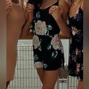 Kendall & Kylie Black Floral Romper